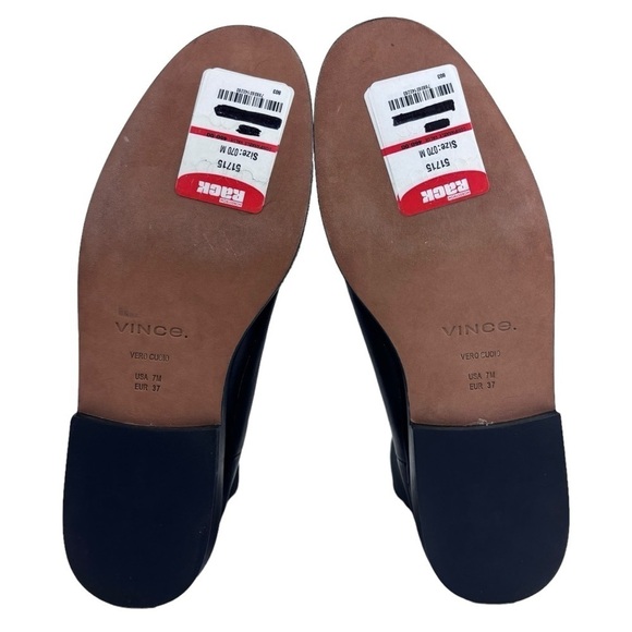 VINCE CECYL BLACK LEATHER PULL ON ANKLE CLASSIC CHELSEA BOOTS - Picture 11 of 15